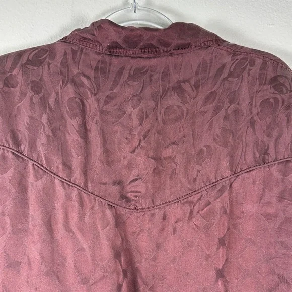 Vintage FUDA International Y2K Quilted 100% Silk Burgundy Bomber Jacket Size M - Picture 9 of 10